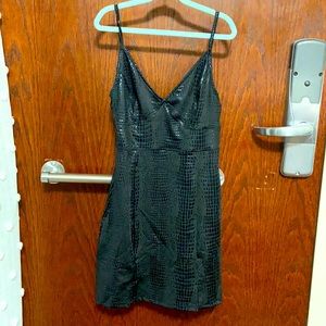 Shein open back split hem crocodile slip dress